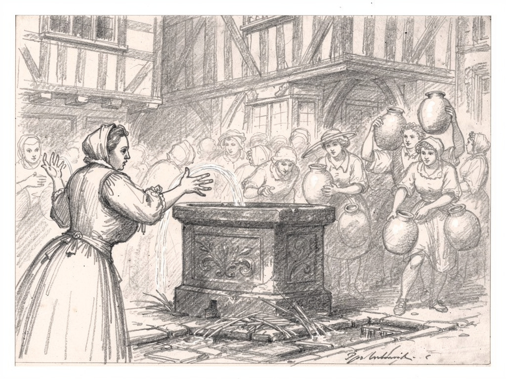 A pencil sketch of Cheapside by Alice la Silkwymman